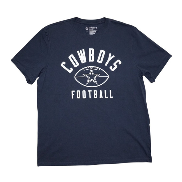 Dallas Cowboys T-Shirt Mens Large Livingston Cowboys Football Tee Navy - Picture 1 of 4